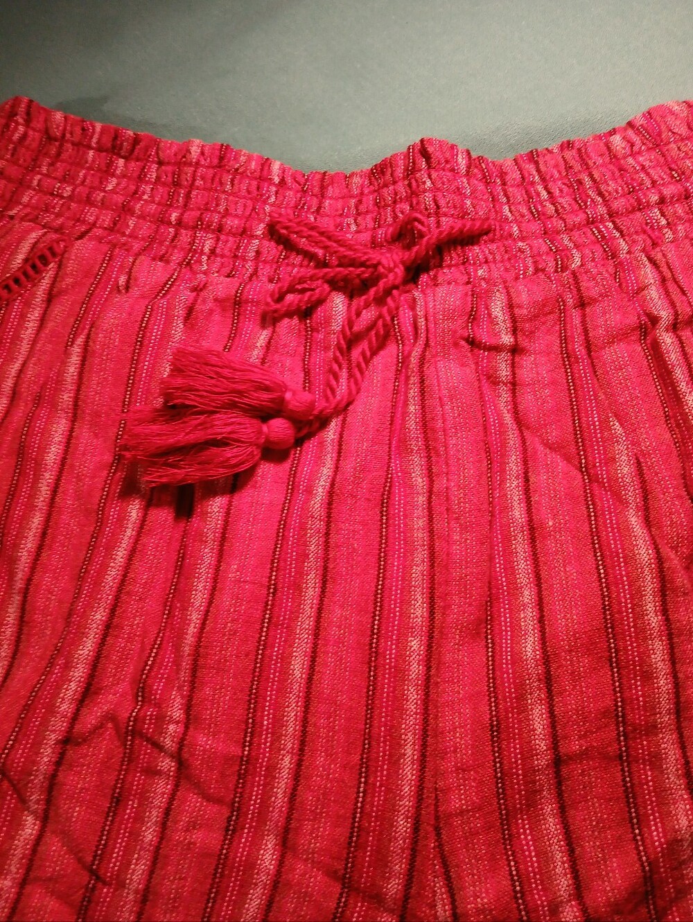 Briggs Women's Shorts XXL Red Stripes Draw String Waist Linen Blend Short NWT - Picture 5 of 12